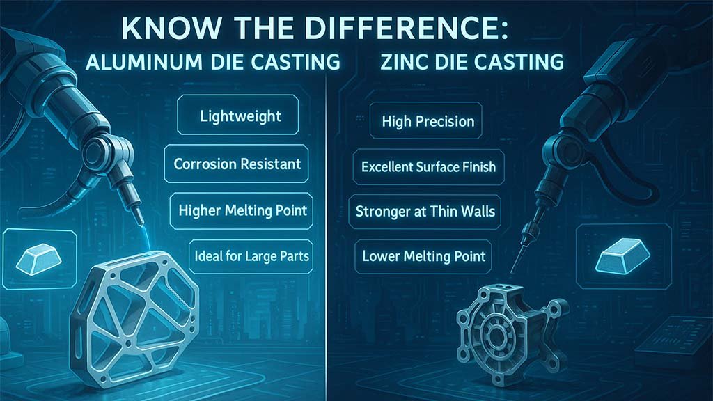 Know the Difference: Aluminum Die Casting vs Zinc Die Casting